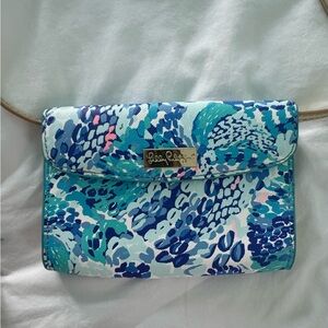 Lilly Pulitzer Blue and Green Patterned Clutch